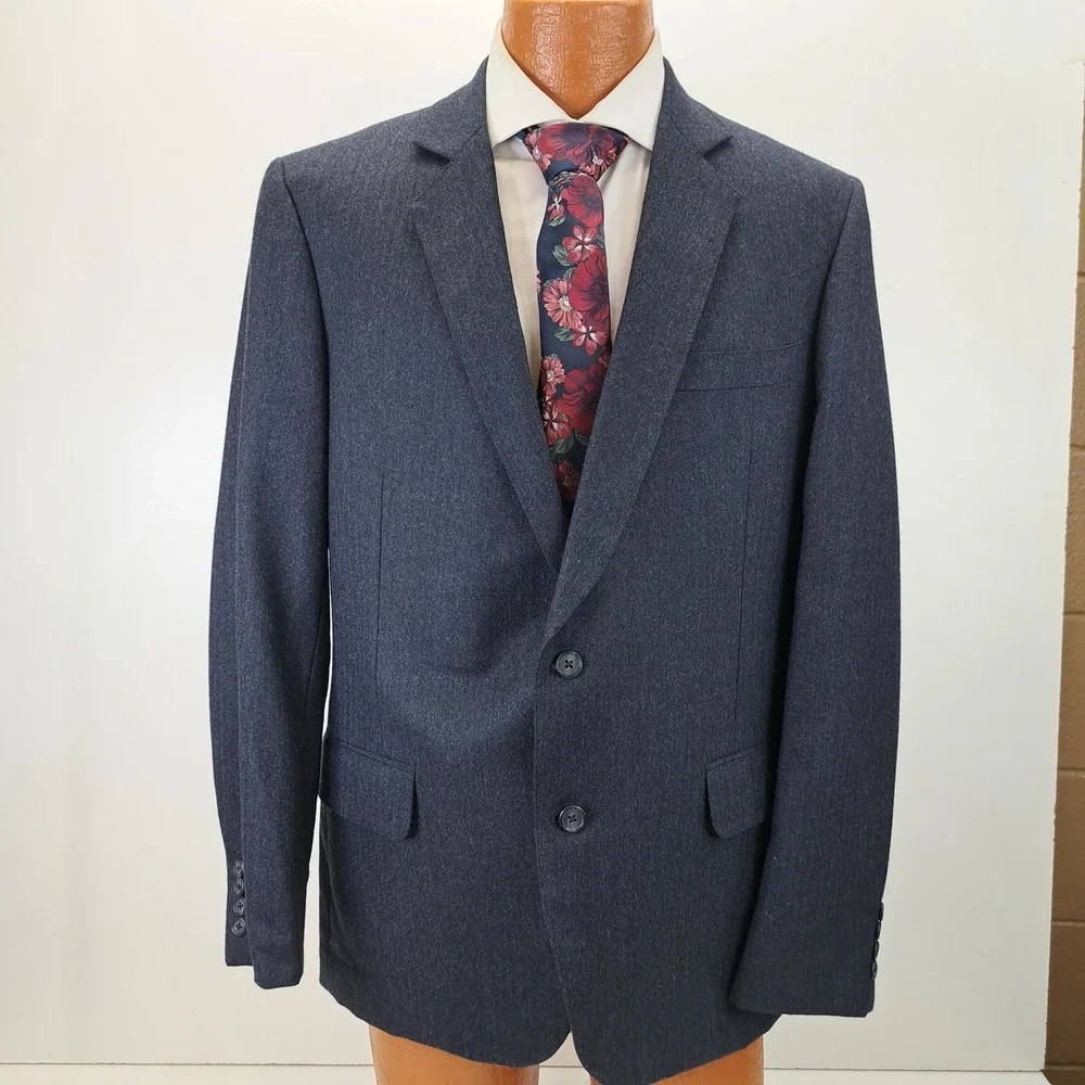 H. Freeman & Son Blue Tweed Blazer Mens 44R Sport Coat Business Career